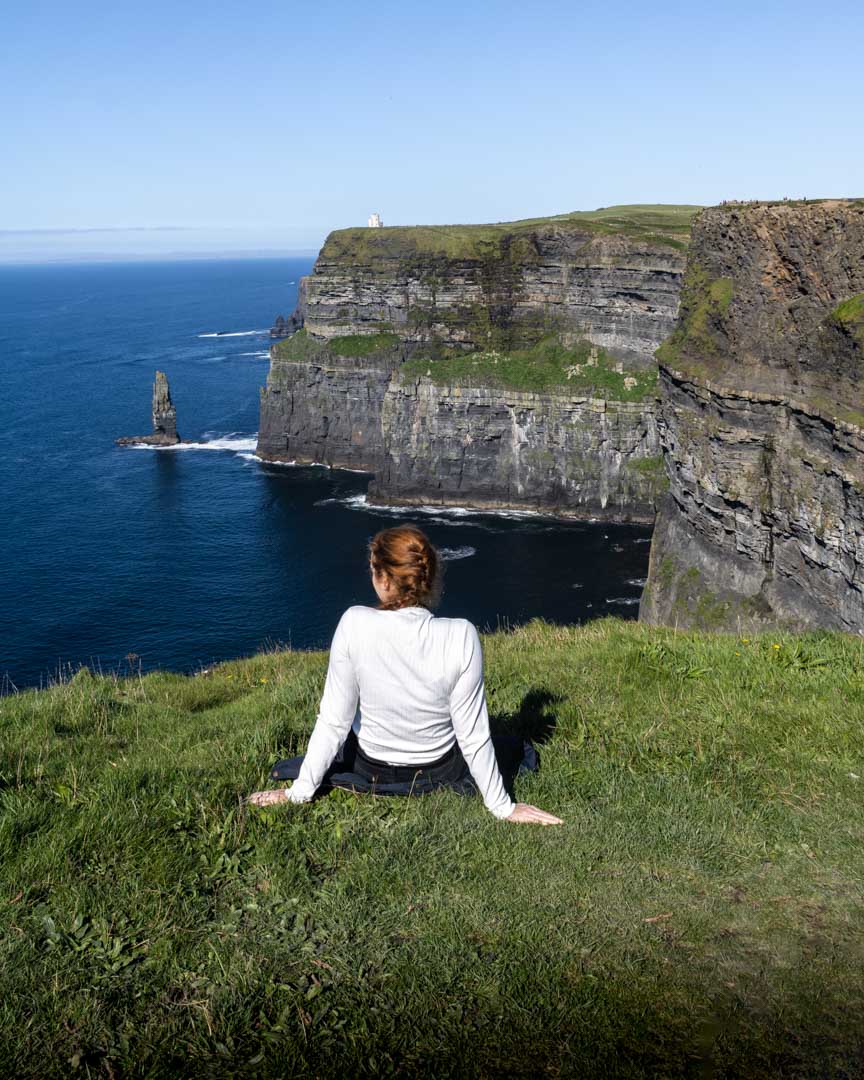 Girl at the Cliffs of Moher, Galway to Cliffs of Moher