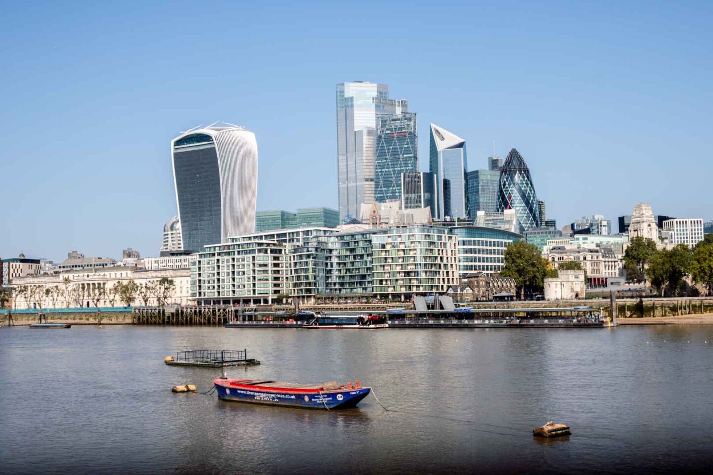 London seen from the River Thames - 2 day London itinerary