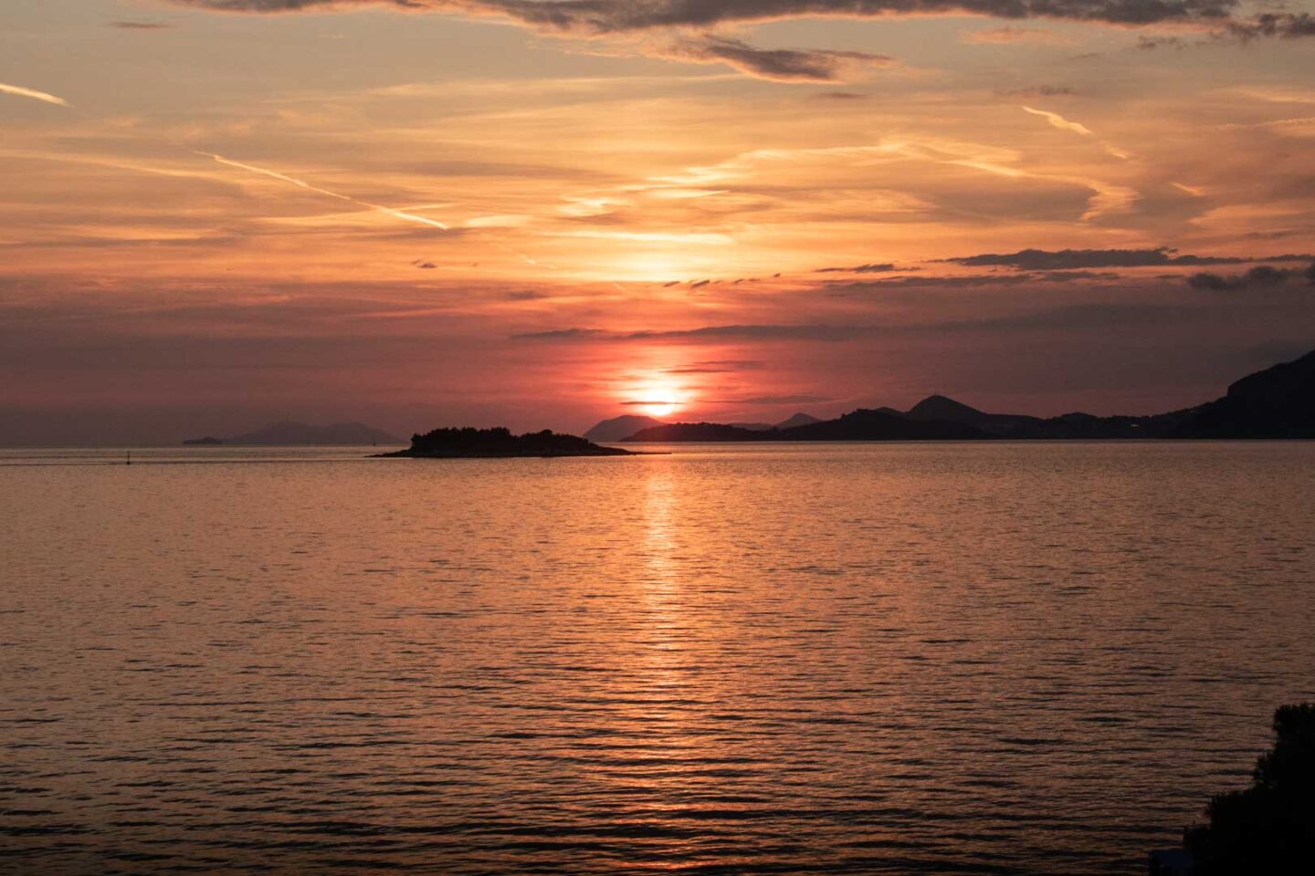 Sunset near Dubrovnik, Croatia