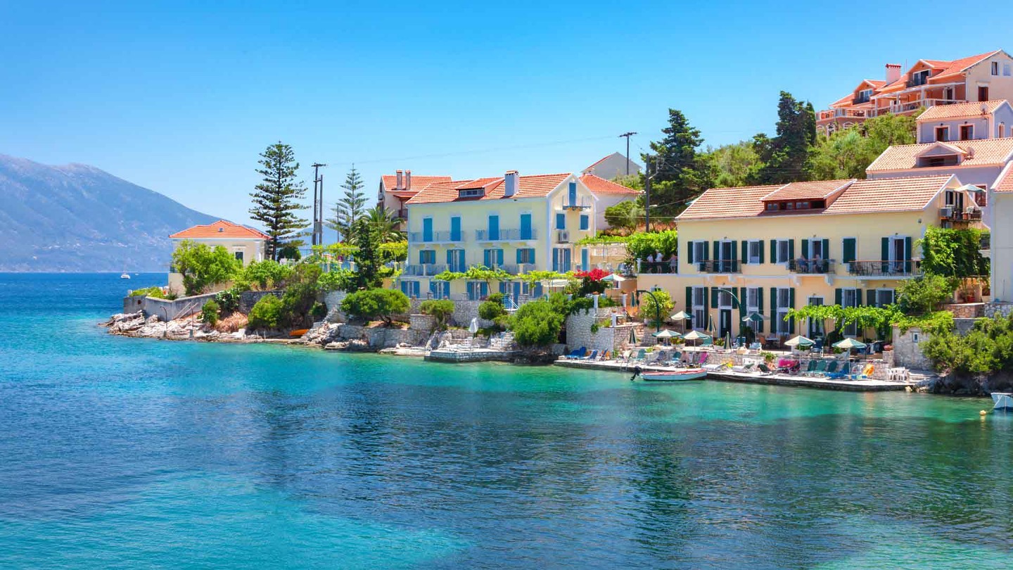 Fiskardo Village harbour, Kefalonia travel guide