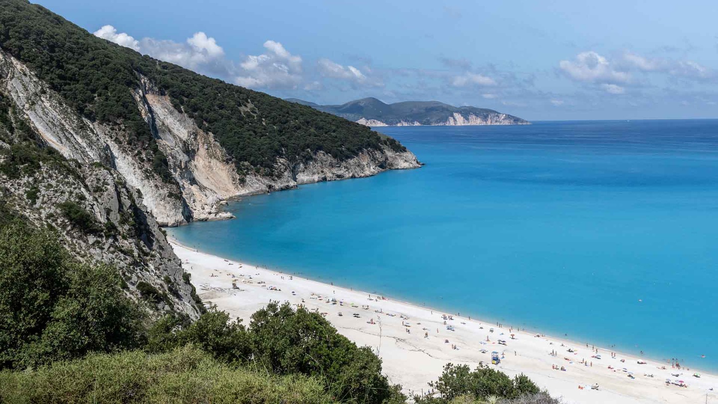 Myrtos Beach in Kefalonia, Greece