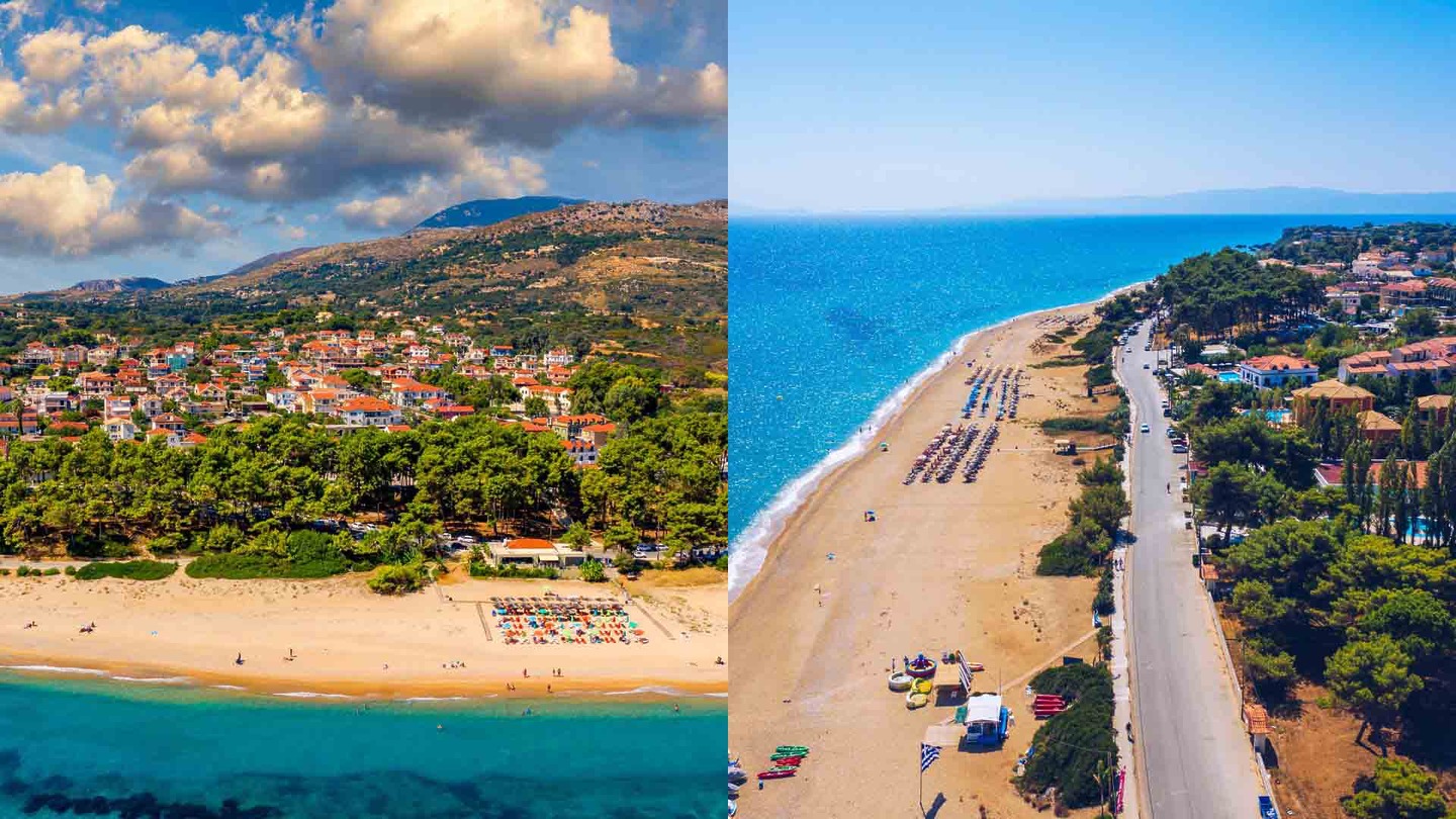 Skala Beach, Greece from above